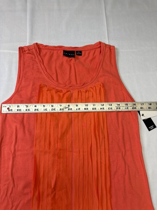tribal xsmall tangerine nwt pleated look top - Picture 5 of 9